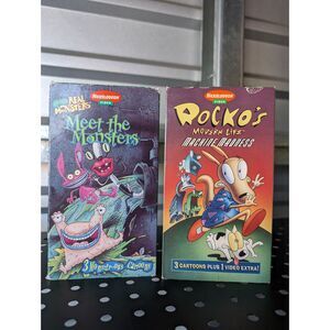 Nickelodeon VHS AAAHH!! Real Monsters and Rocko's Modern Life lot of 2